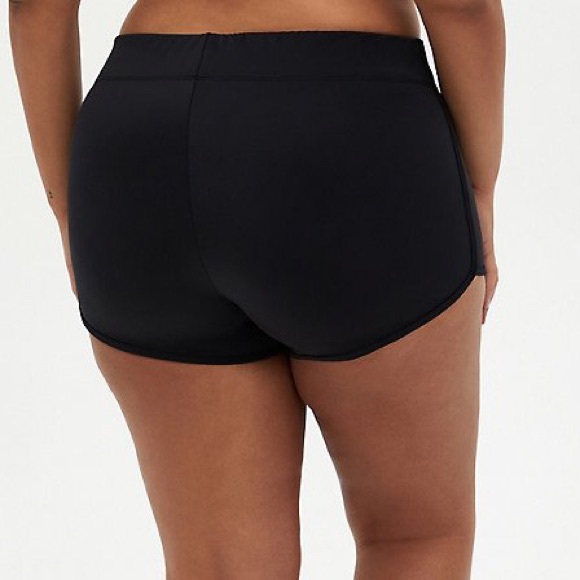 TORRID black dolphin hem swim bottoms shorts, 3X. - Picture 2 of 6